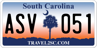 SC license plate ASV051