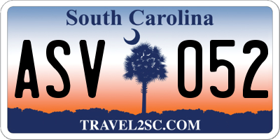 SC license plate ASV052