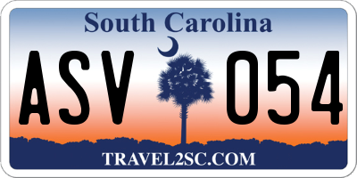SC license plate ASV054