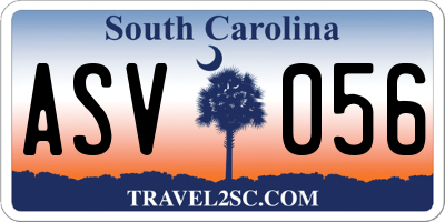 SC license plate ASV056