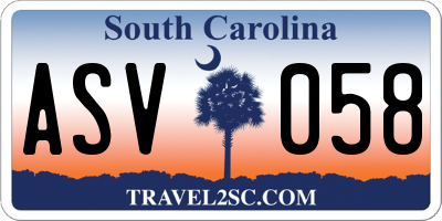 SC license plate ASV058