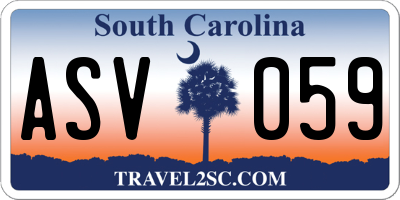 SC license plate ASV059