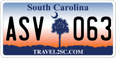 SC license plate ASV063