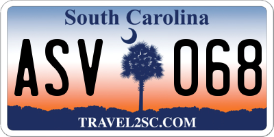 SC license plate ASV068