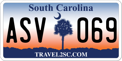 SC license plate ASV069