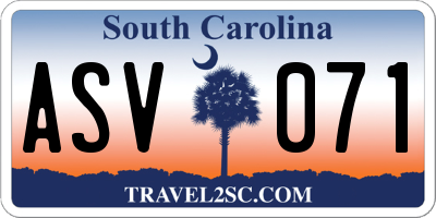 SC license plate ASV071