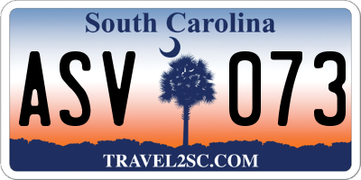 SC license plate ASV073