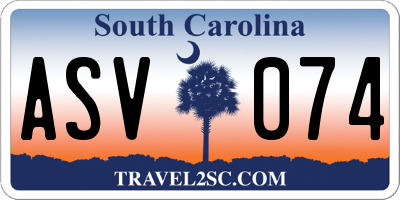 SC license plate ASV074