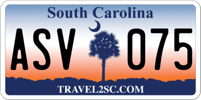 SC license plate ASV075