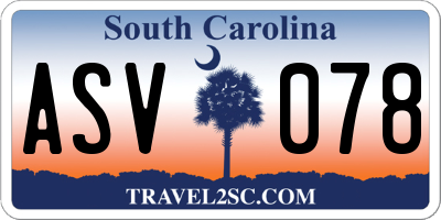 SC license plate ASV078