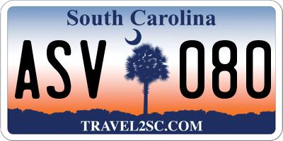 SC license plate ASV080