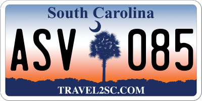 SC license plate ASV085