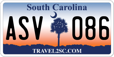SC license plate ASV086