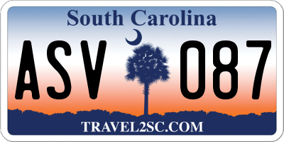 SC license plate ASV087