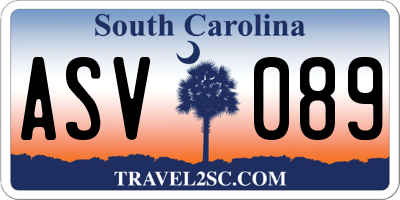 SC license plate ASV089