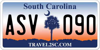SC license plate ASV090