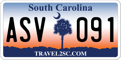 SC license plate ASV091