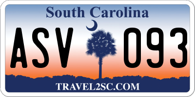 SC license plate ASV093