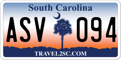 SC license plate ASV094
