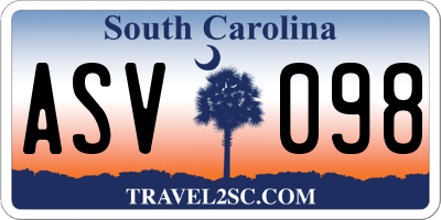 SC license plate ASV098