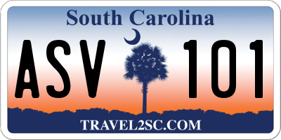SC license plate ASV101