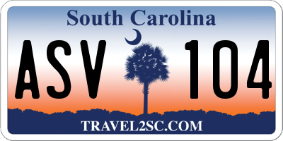 SC license plate ASV104