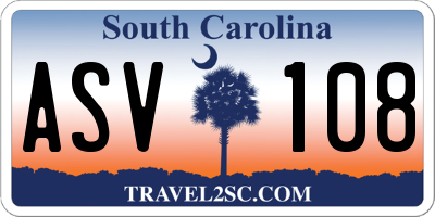 SC license plate ASV108