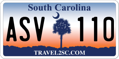 SC license plate ASV110