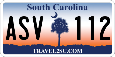SC license plate ASV112
