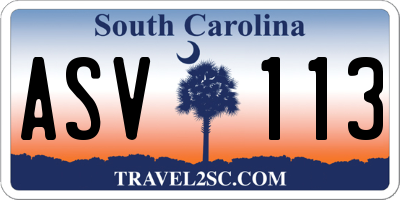 SC license plate ASV113