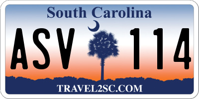 SC license plate ASV114