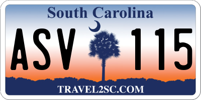 SC license plate ASV115