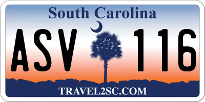SC license plate ASV116
