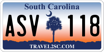 SC license plate ASV118