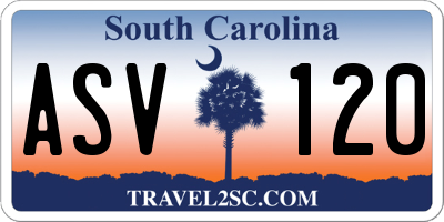 SC license plate ASV120