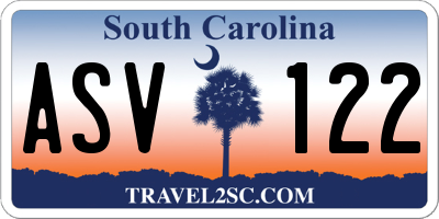SC license plate ASV122