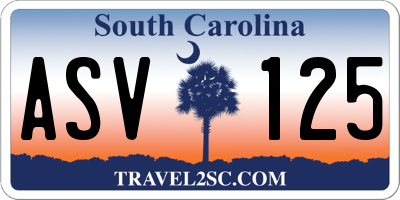 SC license plate ASV125