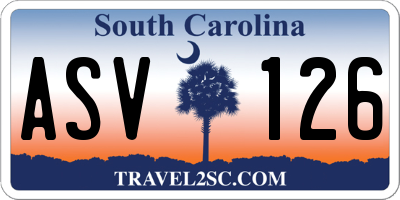 SC license plate ASV126