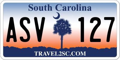 SC license plate ASV127