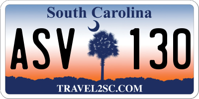 SC license plate ASV130