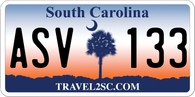 SC license plate ASV133