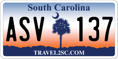 SC license plate ASV137