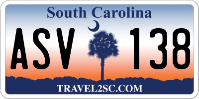 SC license plate ASV138