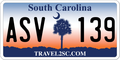 SC license plate ASV139