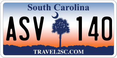 SC license plate ASV140