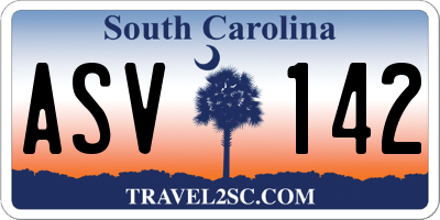 SC license plate ASV142