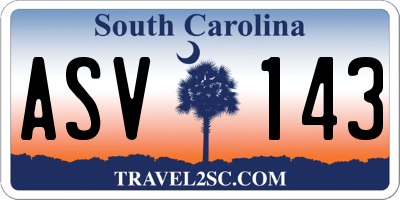 SC license plate ASV143
