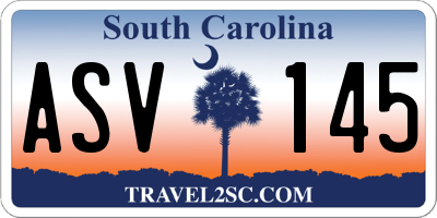 SC license plate ASV145