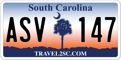 SC license plate ASV147