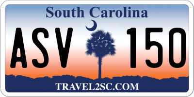 SC license plate ASV150